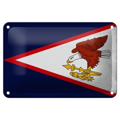 Blechschild Flagge 18x12cm Flag of American Samoa Vintage Dekoration