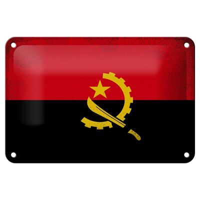 Drapeau de l'Angola en étain, 18x12cm, décoration Vintage