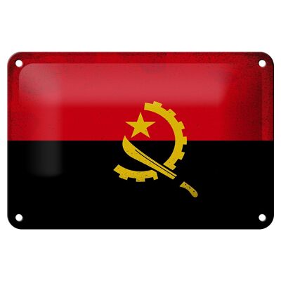 Blechschild Flagge Angola 18x12cm Flag of Angola Vintage Dekoration