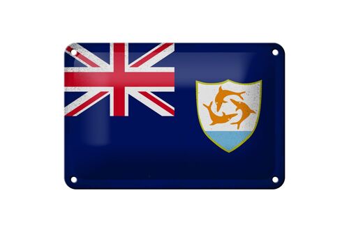 Blechschild Flagge Anguilla 18x12cm Flag Anguilla Vintage Dekoration