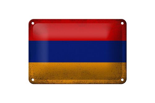 Blechschild Flagge Armenien 18x12cm Flag Armenia Vintage Dekoration