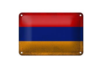 Drapeau en étain 18x12cm, drapeau arménien, décoration Vintage 1