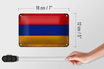 Drapeau en étain 18x12cm, drapeau arménien, décoration Vintage 5