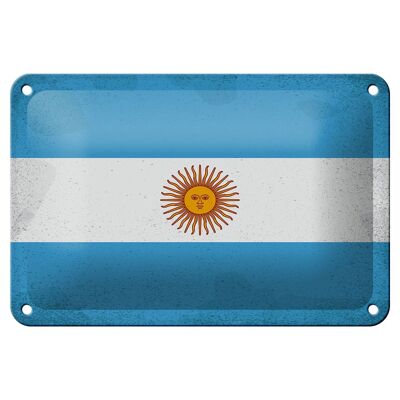 Cartel de chapa con bandera de Argentina, 18x12cm, decoración Vintage de Argentina