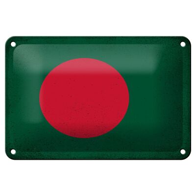 Drapeau en étain du Bangladesh, 18x12cm, décoration Vintage du Bangladesh