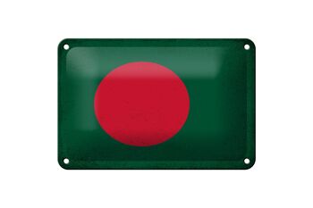 Drapeau en étain du Bangladesh, 18x12cm, décoration Vintage du Bangladesh 1