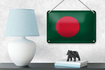 Drapeau en étain du Bangladesh, 18x12cm, décoration Vintage du Bangladesh 4