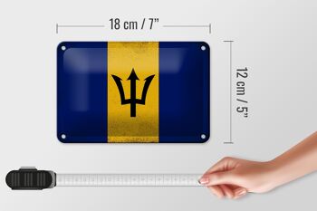 Signe en étain drapeau de la Barbade 18x12cm, signe décoratif Vintage 5