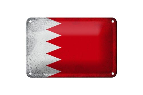 Blechschild Flagge Bahrain 18x12cm Flag of Bahrain Vintage Dekoration
