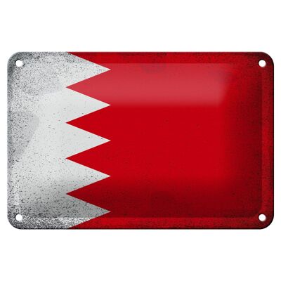 Blechschild Flagge Bahrain 18x12cm Flag of Bahrain Vintage Dekoration