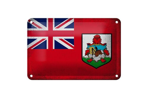 Blechschild Flagge Bermuda 18x12cm Flag of Bermuda Vintage Dekoration