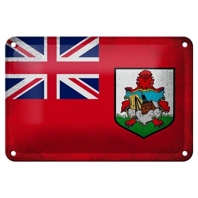 Cartel de chapa con bandera de Bermudas, 18x12cm, bandera de Bermudas, decoración Vintage