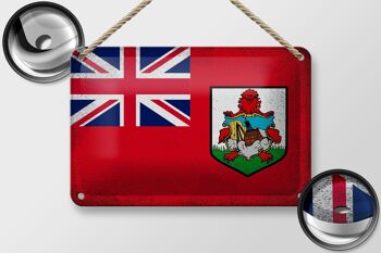 Drapeau en étain des Bermudes, 18x12cm, drapeau des Bermudes, décoration Vintage 2