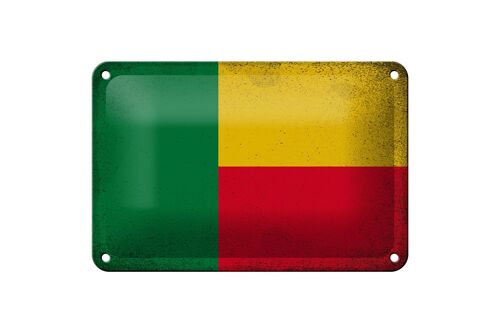 Blechschild Flagge Benin 18x12cm Flag of Benin Vintage Dekoration