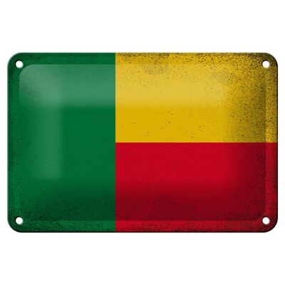 Tin sign flag Benin 18x12cm Flag of Benin Vintage Decoration