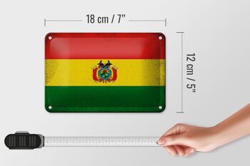 Drapeau en étain de la bolivie, 18x12cm, drapeau de la bolivie, décoration Vintage 5
