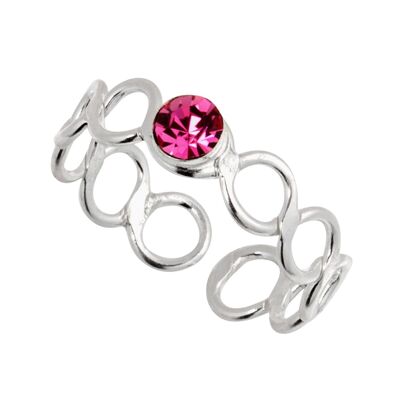 Anello da piede in cristallo con cerchi rosa