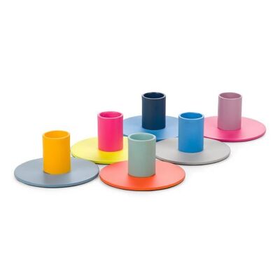 Set misto di 6 portacandele piccoli in metallo bicolore da 4 cm