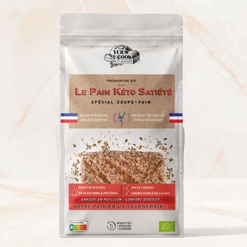 Préparation pour pain bio LOW-CARB 20 % | Lower carb | Au psyllium régulateur de glycémie |  Pour régime Paleo, Keto, Low Carb | Parfait pour diabétique | Riche en fibre | Anti ventre gonflé | 600g