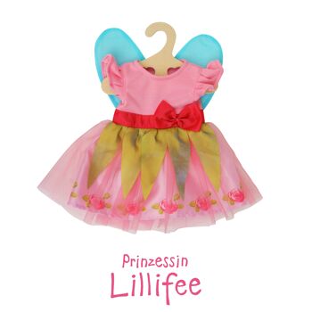 Robe de poupée "Princesse Lillifee" avec noeud rose, taille. 35-45cm 1