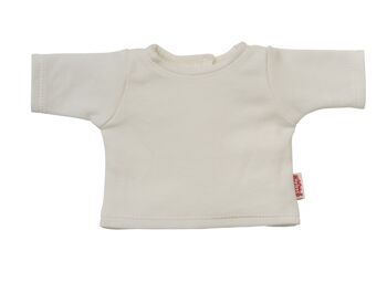 Salopette de poupée en coton 100% biologique, vert sauge, avec t-shirt blanc, 2 pièces, taille. 28-35 cm 3