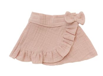 Jupe portefeuille de poupée avec haut à volants en 100% coton biologique, rosé, 2 pièces, taille. 35-45cm 7