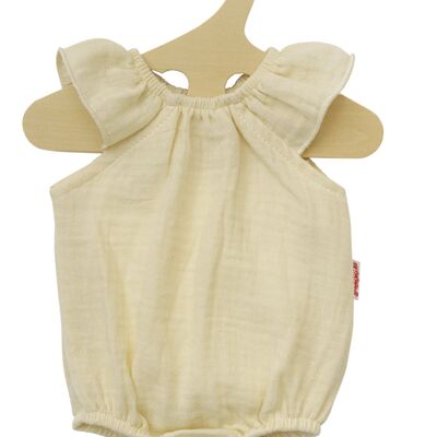 Doll bodysuit with ruffles made from 100% organic cotton, ecru, size 35-45cm
