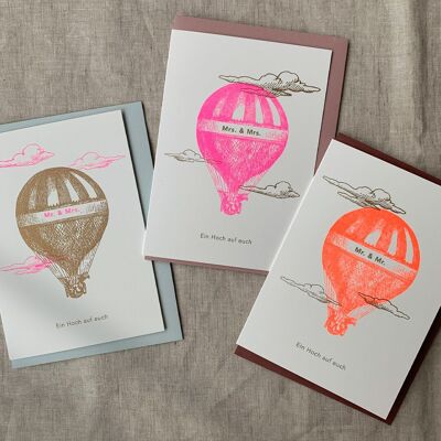 Wedding cards / hot air balloon / natural paper