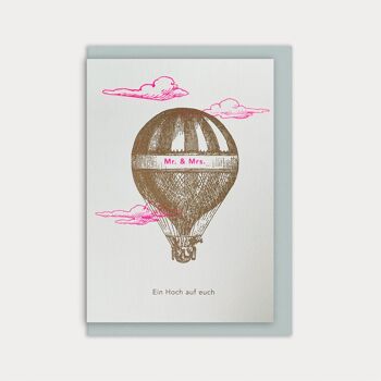 Cartes de mariage / montgolfière / papier naturel 2