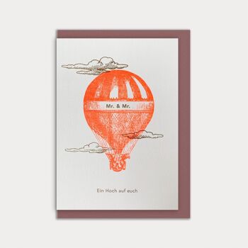Cartes de mariage / montgolfière / papier naturel 8