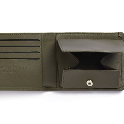 Khaki wallet-purse with elastic