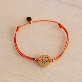 Bracelet élastique avec soleil – orange/or 1