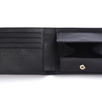 Black wallet-purse with elastic