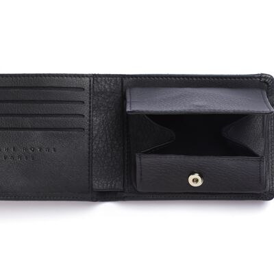 Black wallet-purse with elastic