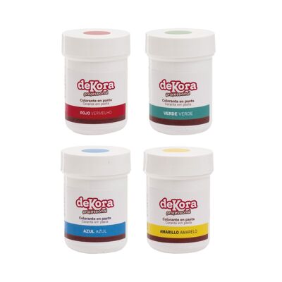 SET OF 4 FOOD DYES FOR COOKING AND PASTRYING YELLOW, BLUE, RED, GREEN