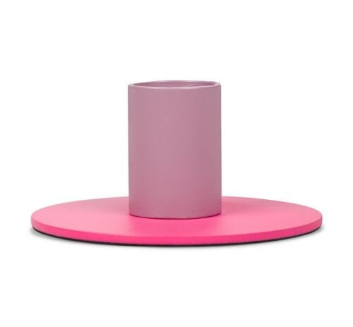4cm / 1.5'' Small Two-Tone Venetian & Neyron Pink Metal Candleholder