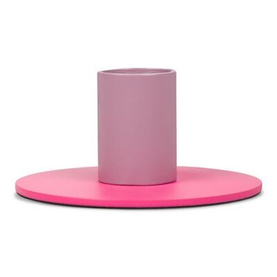 4 cm / 1.5'' kleiner zweifarbiger venezianischer und Neyron-rosa Metall-Kerzenhalter