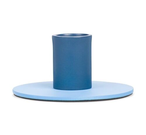 Small 4cm / 1.5'' Two-Tone Nanking Blue & Midnight Blue Metal Candleholder