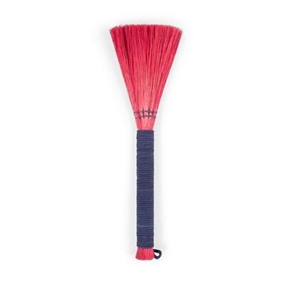 Brosse en jonc de mer en bleu nuit et rose