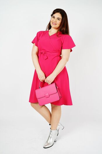 Robe portefeuille - QILOVA FUSHIA 1