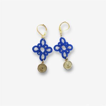 Boucles d'oreilles en dentelle de frivolité (tatting) Comtesse 1