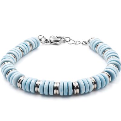 Bracciale in acciaio - minerale ossidato di colore blu