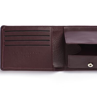 Portefeuille-portemonnaie Bordeaux avec élastique