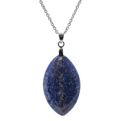 Steel necklace - lapis lazuli