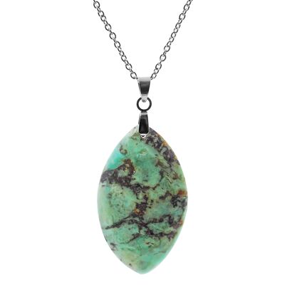 Steel necklace - African turquoise