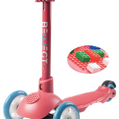 3 rollers children's scooter with building blocks from 2 years