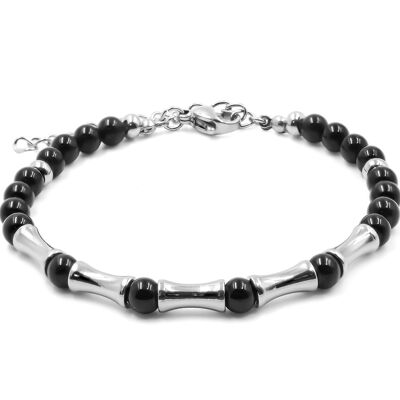 Steel bracelet - onyx