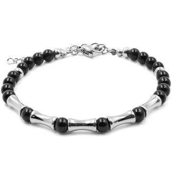 Bracelet en acier - onyx