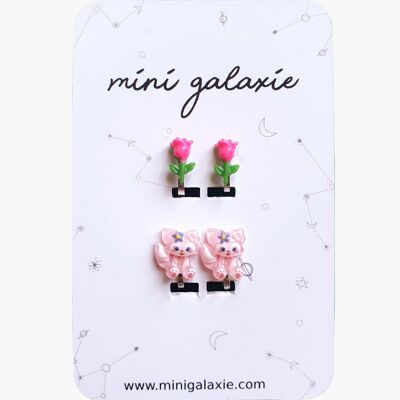 Fancy clip-on earrings for children - roses and foxes 🌹
