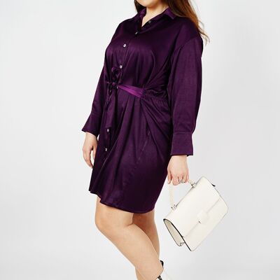 Robe chemise en satin - QLASIC VIOLET